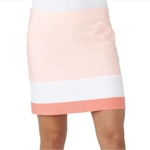 NWT Adidas Striped Pull-on Stretch Golf Skort Coral - XS
